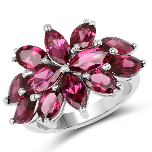 7.80 Carat Genuine Rhodolite .925 Sterling Silver Ring Bids.com