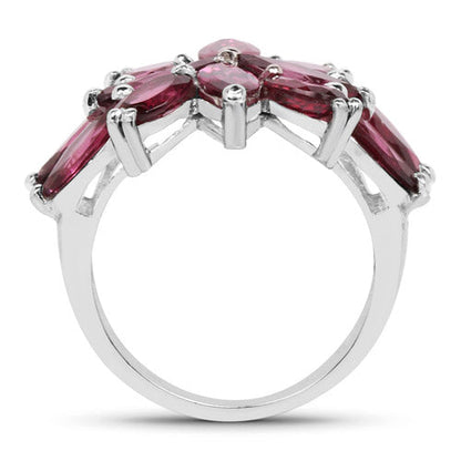 7.80 Carat Genuine Rhodolite .925 Sterling Silver Ring Bids.com