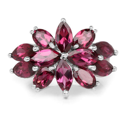 7.80 Carat Genuine Rhodolite .925 Sterling Silver Ring Bids.com