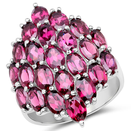11.50 Carat Genuine Rhodolite .925 Sterling Silver Ring Bids.com