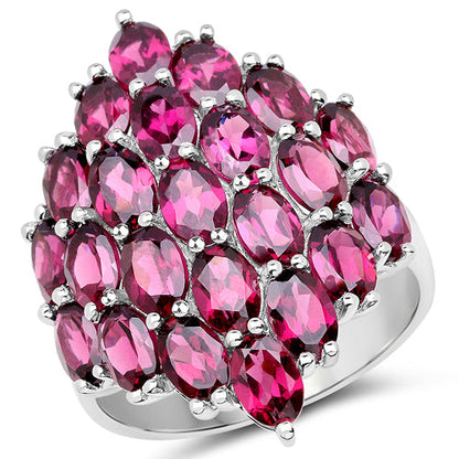 11.50 Carat Genuine Rhodolite .925 Sterling Silver Ring Bids.com