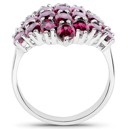 11.50 Carat Genuine Rhodolite .925 Sterling Silver Ring Bids.com