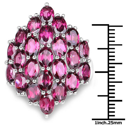 11.50 Carat Genuine Rhodolite .925 Sterling Silver Ring Bids.com