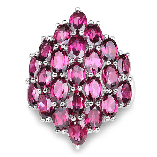 11.50 Carat Genuine Rhodolite .925 Sterling Silver Ring Bids.com