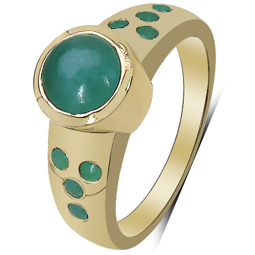 14K Yellow Gold Plated 1.55 Carat Genuine Emerald & White Diamond .925 Sterling Silver Ring Bids.com