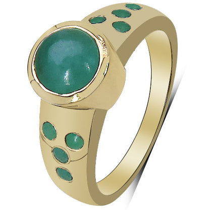 14K Yellow Gold Plated 1.55 Carat Genuine Emerald & White Diamond .925 Sterling Silver Ring Bids.com