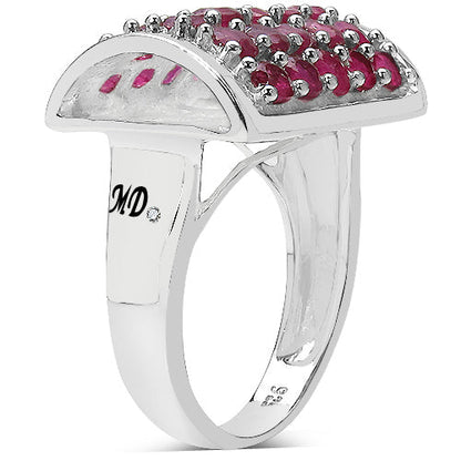 3.01 Carat Genuine Ruby & White Diamond .925 Sterling Silver Ring Bids.com