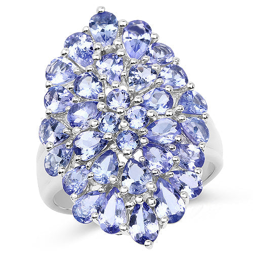 4.62 Carat Genuine Tanzanite .925 Sterling Silver Ring Bids.com