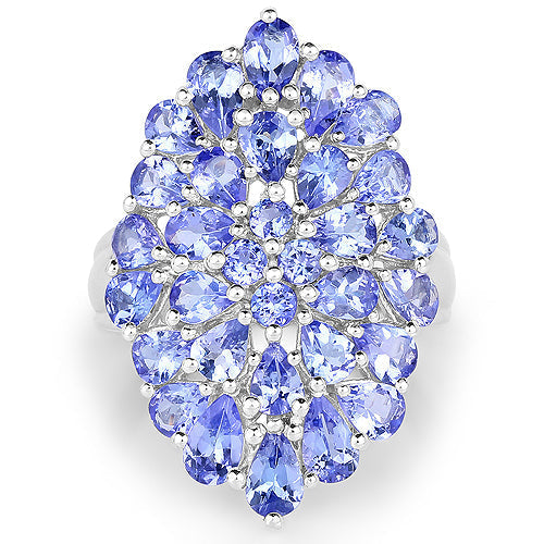 4.62 Carat Genuine Tanzanite .925 Sterling Silver Ring Bids.com