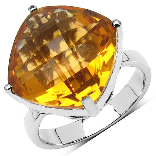 9.05 Carat Genuine Citrine .925 Sterling Silver Ring Bids.com