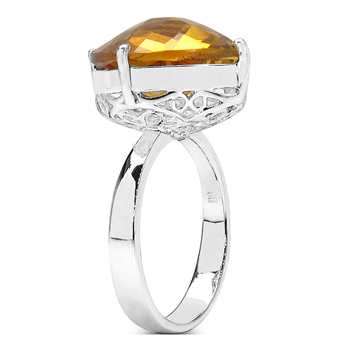 9.05 Carat Genuine Citrine .925 Sterling Silver Ring Bids.com