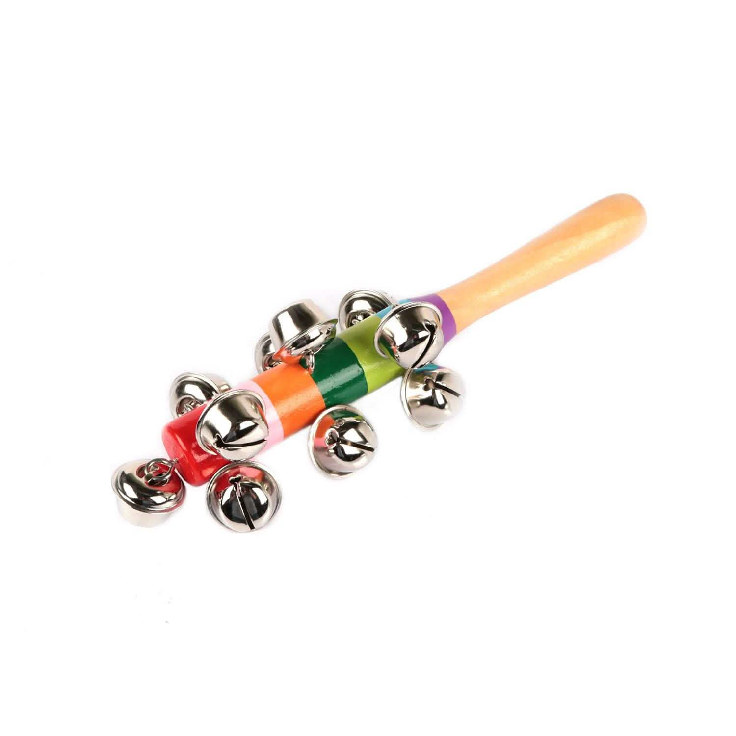 Rainbow Color Wooden Handbell Pram Rattle DailySale