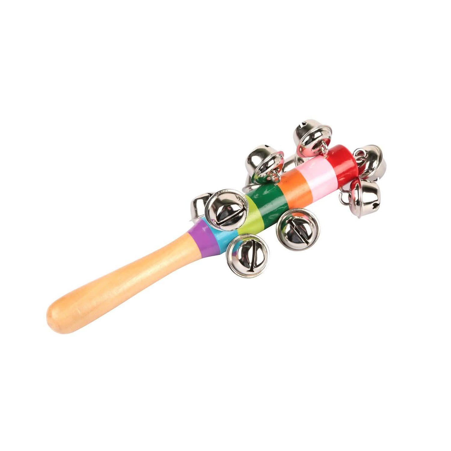 Rainbow Color Wooden Handbell Pram Rattle DailySale