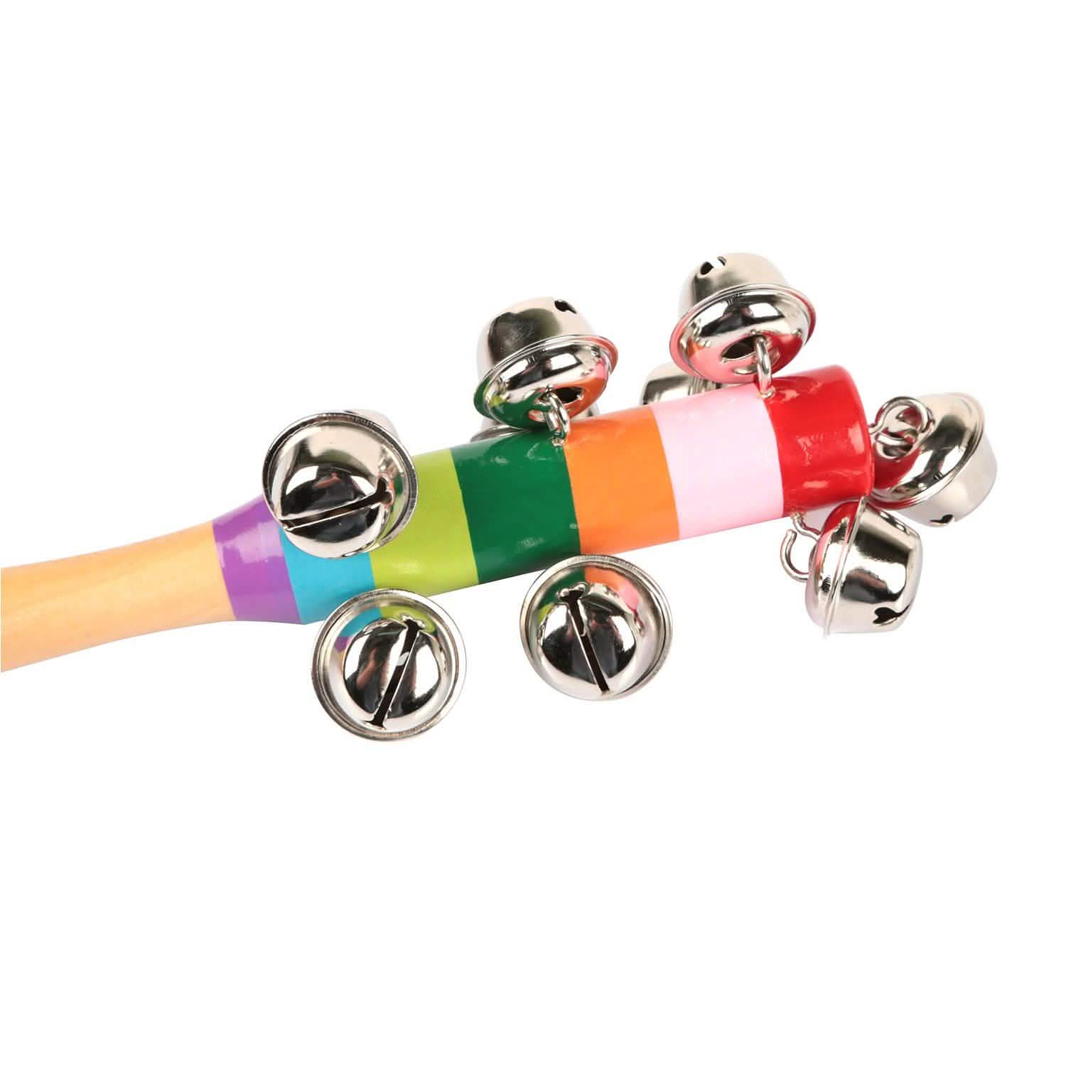 Rainbow Color Wooden Handbell Pram Rattle DailySale