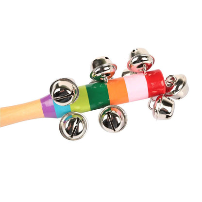Rainbow Color Wooden Handbell Pram Rattle DailySale