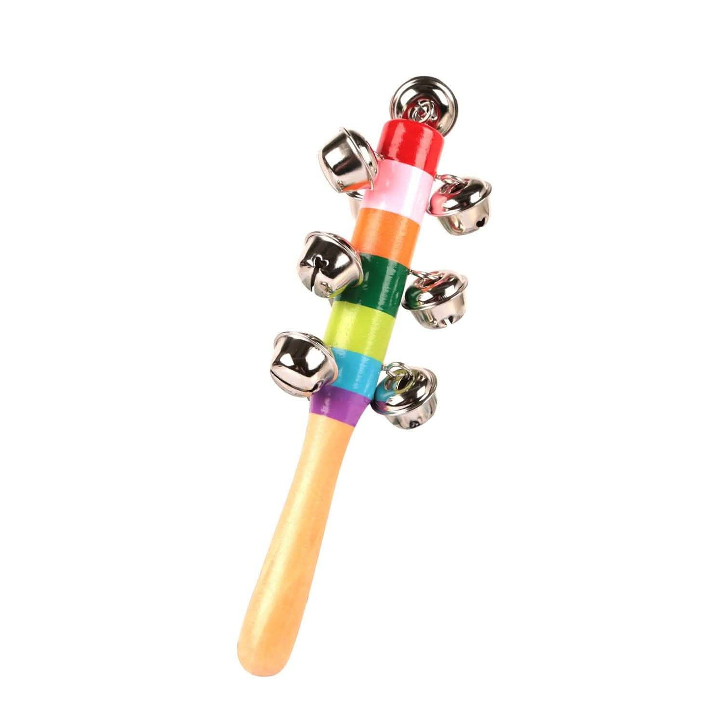 Rainbow Color Wooden Handbell Pram Rattle DailySale