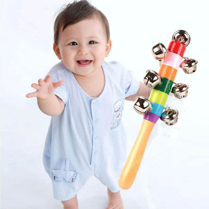 Rainbow Color Wooden Handbell Pram Rattle DailySale