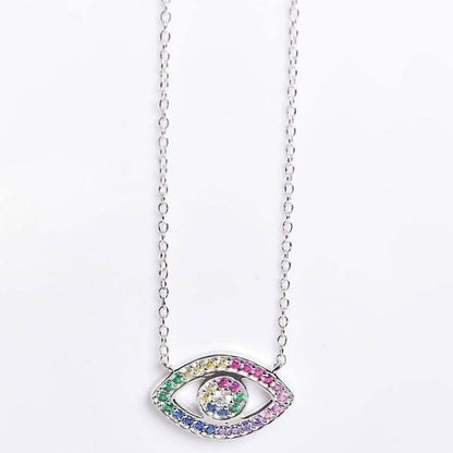 Rainbow CZ Eye Necklace DailySale