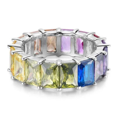 Rainbow Emerald Eternity Band DailySale