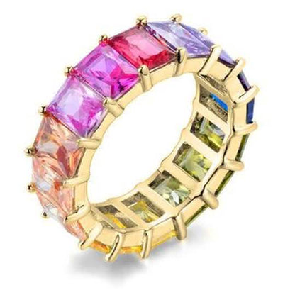 Rainbow Emerald Eternity Band DailySale
