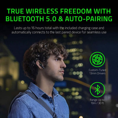 Razer Hammerhead 13MM Drivers True Wireless Bluetooth Gaming Earbuds (Refurbished) DailySale