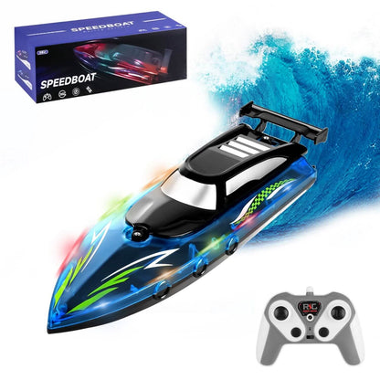 RC Boat with Colorful LED Light 10KM/H DailySale