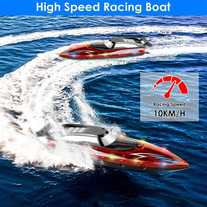 RC Boat with Colorful LED Light 10KM/H DailySale