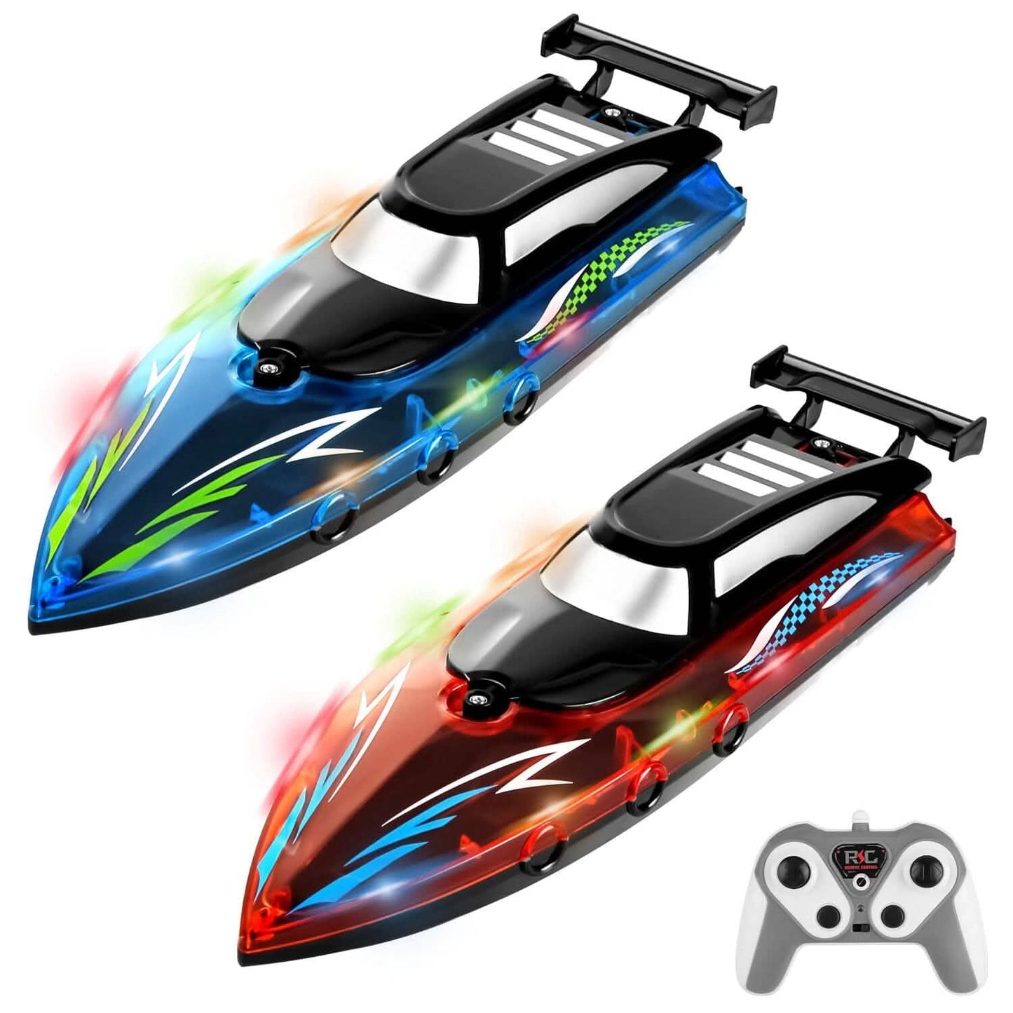 RC Boat with Colorful LED Light 10KM/H DailySale