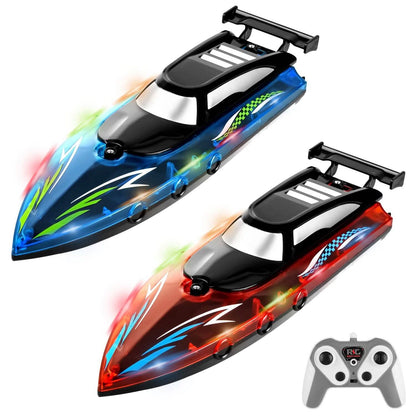 RC Boat with Colorful LED Light 10KM/H DailySale