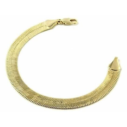 Real Gold Filled High Polish Finsh Magic/snake Chain Bracelet Flat Herringbone DailySale