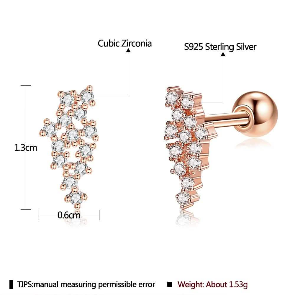 Real Mesh 925 Sterling Silver Stud Earrings DailySale