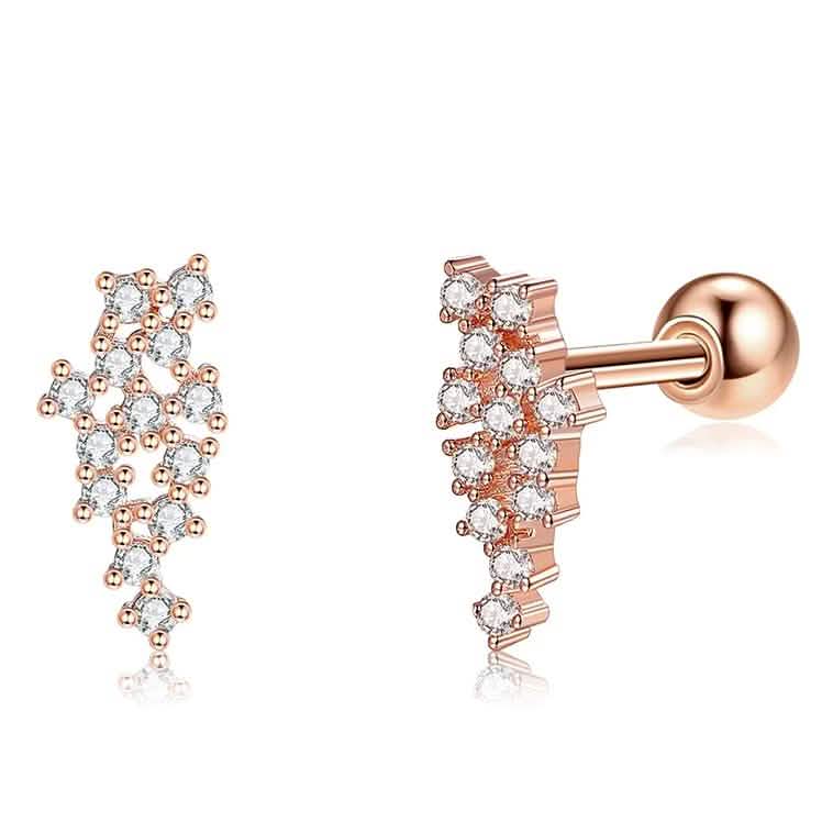 Real Mesh 925 Sterling Silver Stud Earrings DailySale
