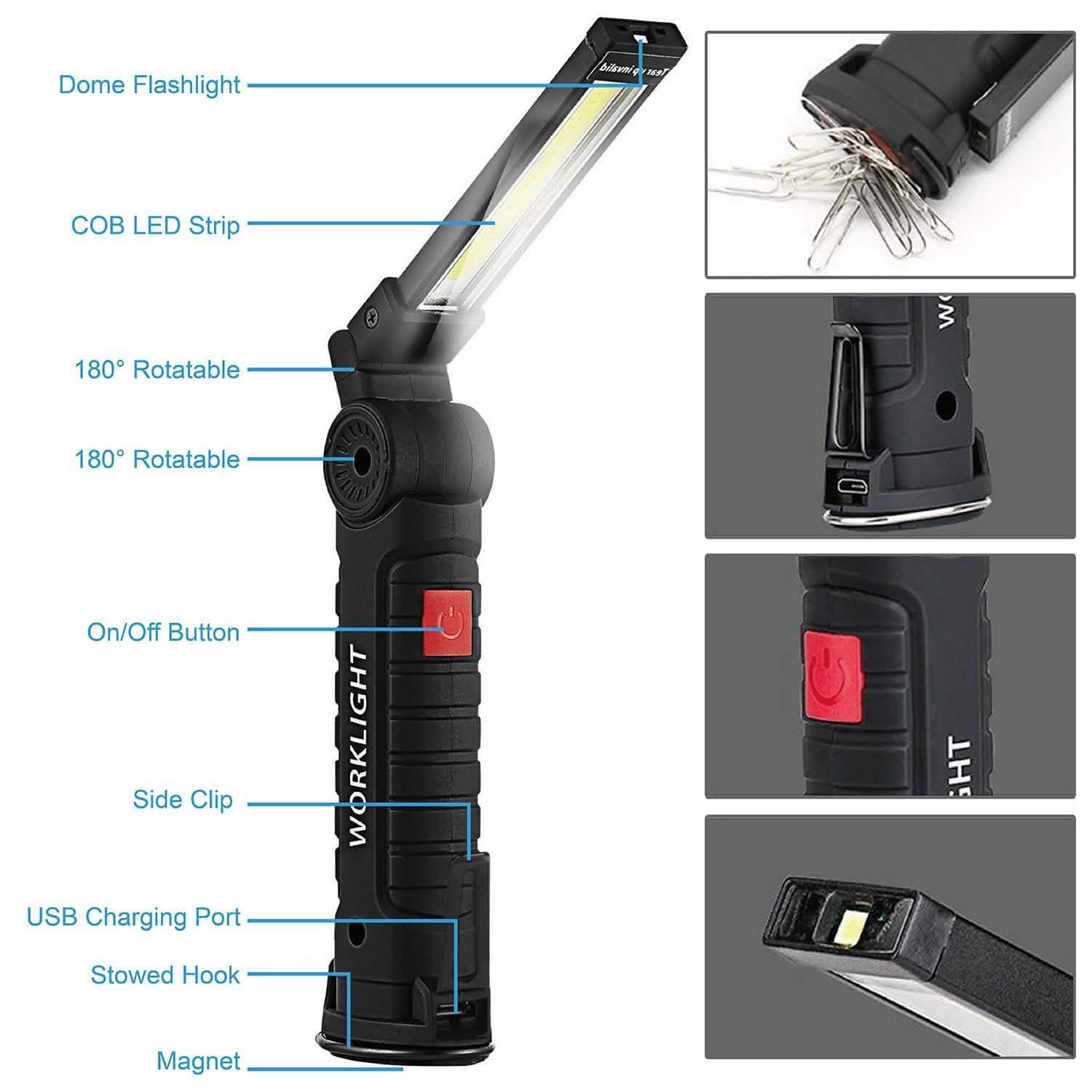 Rechargeable COB LED Slim Work Folding Light DailySale