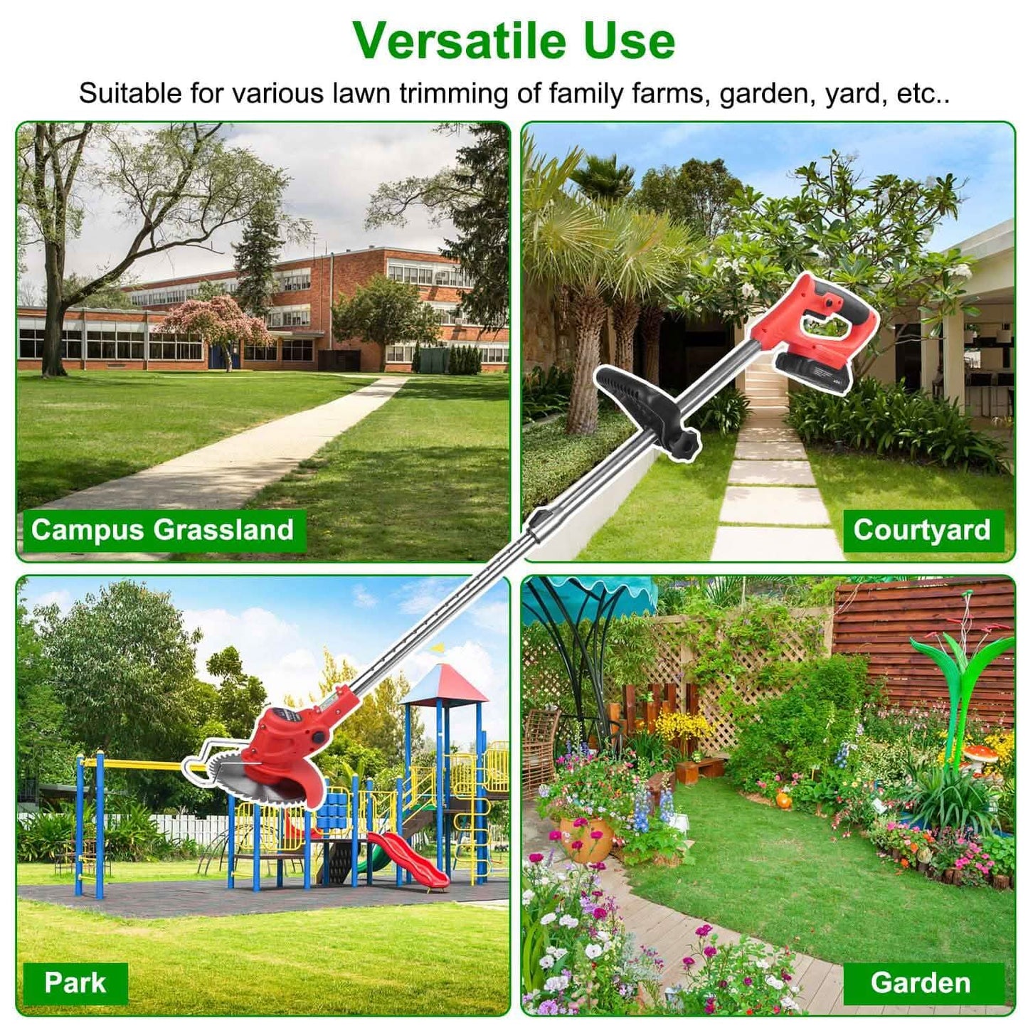Rechargeable Electric Cordless Grass Trimmer with Alloy Saw Blade DailySale