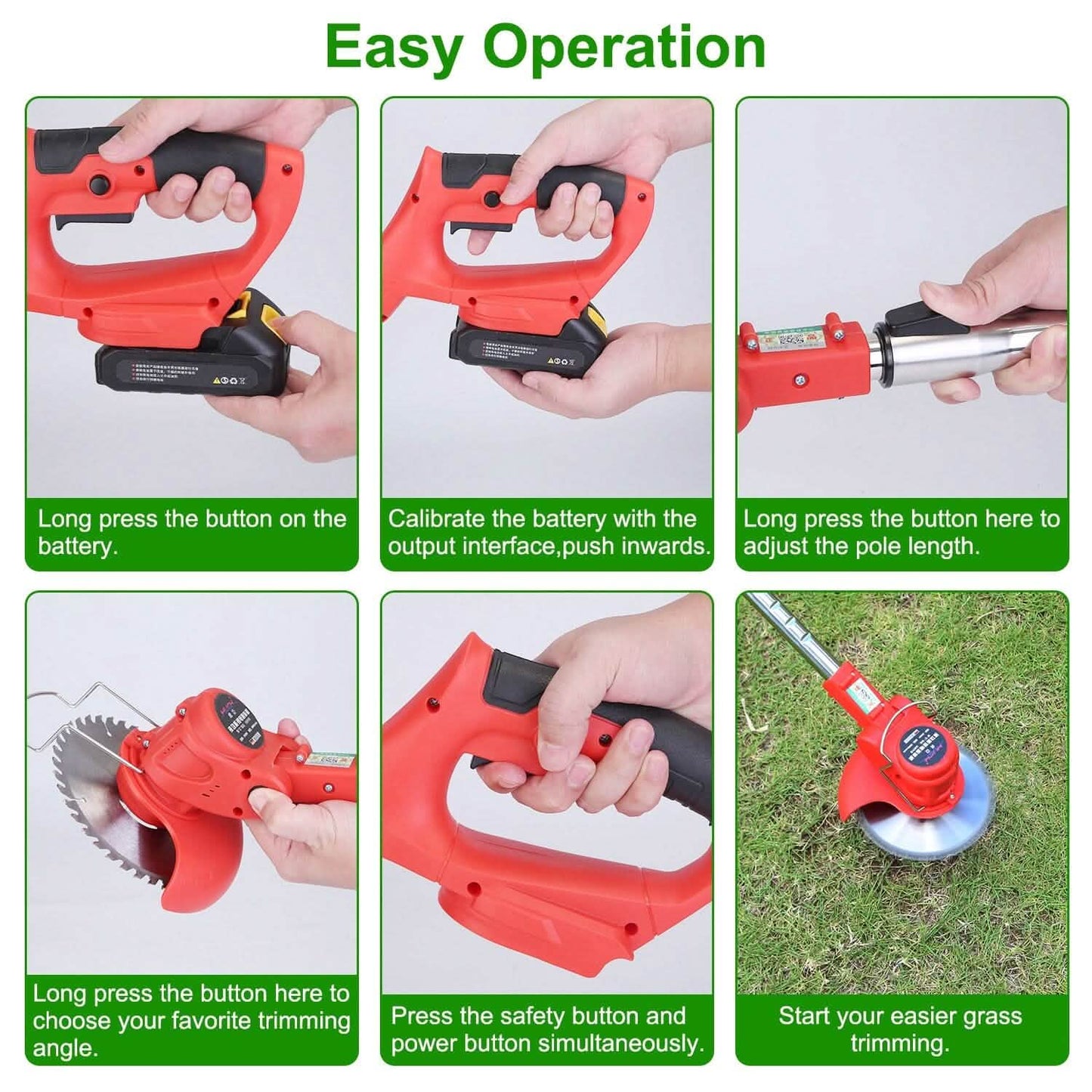 Rechargeable Electric Cordless Grass Trimmer with Alloy Saw Blade DailySale