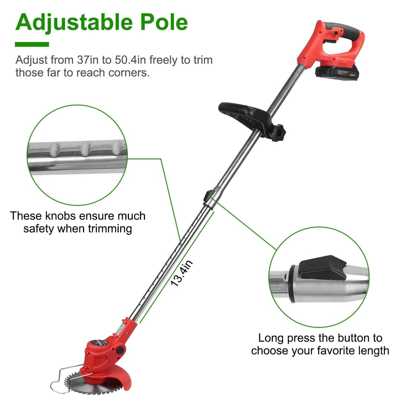 Rechargeable Electric Cordless Grass Trimmer with Alloy Saw Blade DailySale