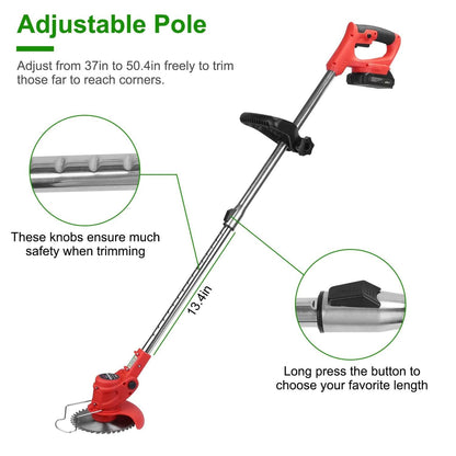Rechargeable Electric Cordless Grass Trimmer with Alloy Saw Blade DailySale