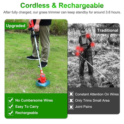Rechargeable Electric Cordless Grass Trimmer with Alloy Saw Blade DailySale