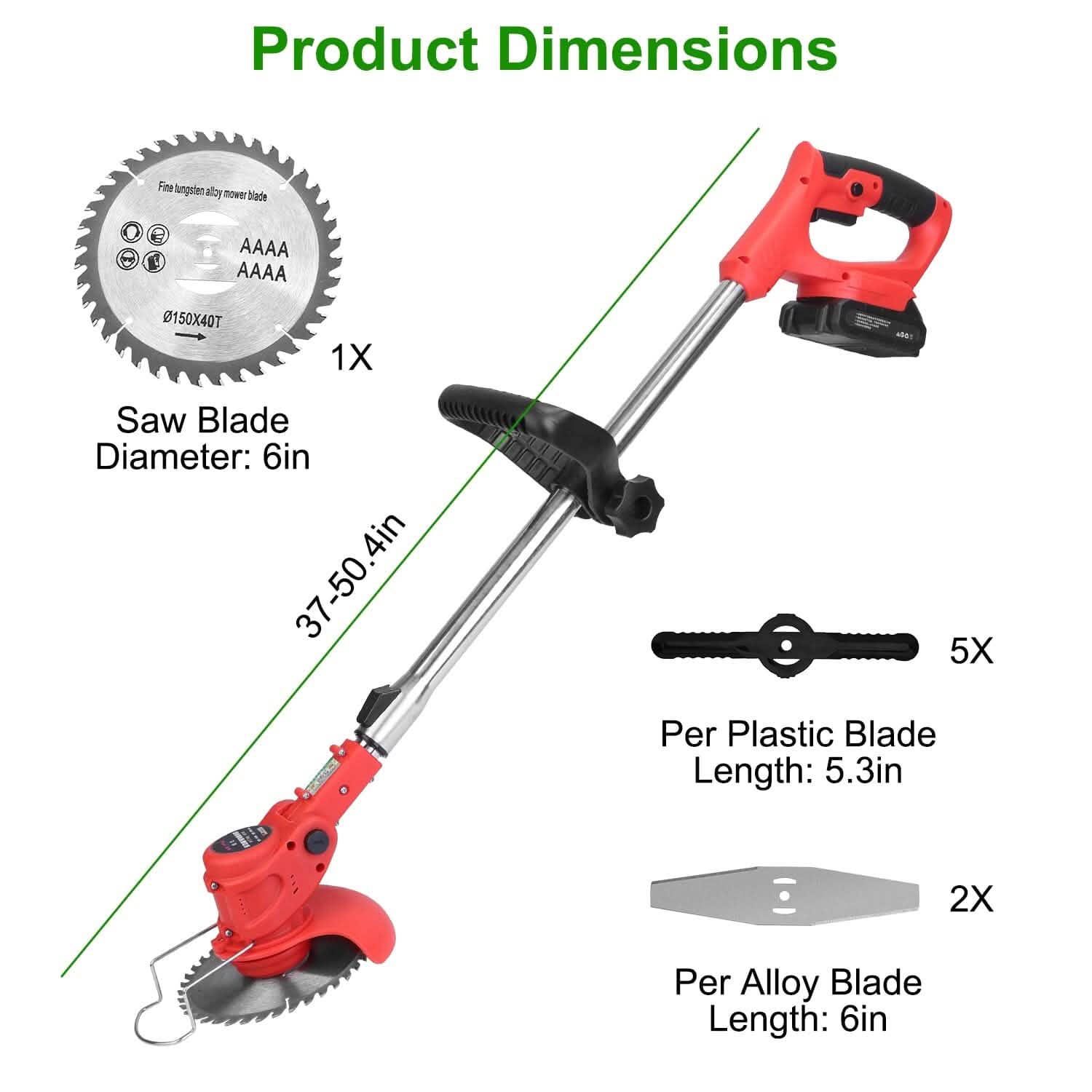 Rechargeable Electric Cordless Grass Trimmer with Alloy Saw Blade DailySale