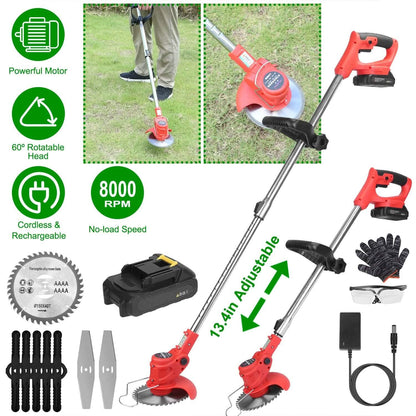 Rechargeable Electric Cordless Grass Trimmer with Alloy Saw Blade DailySale