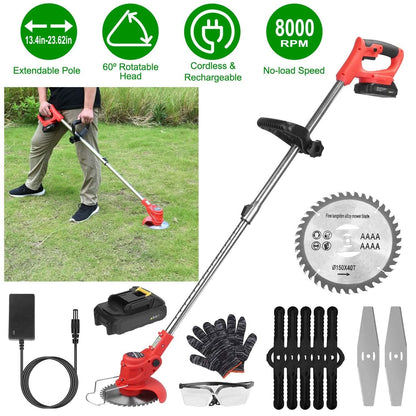 Rechargeable Electric Cordless Grass Trimmer with Alloy Saw Blade DailySale