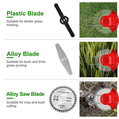 Rechargeable Electric Cordless Grass Trimmer with Alloy Saw Blade DailySale