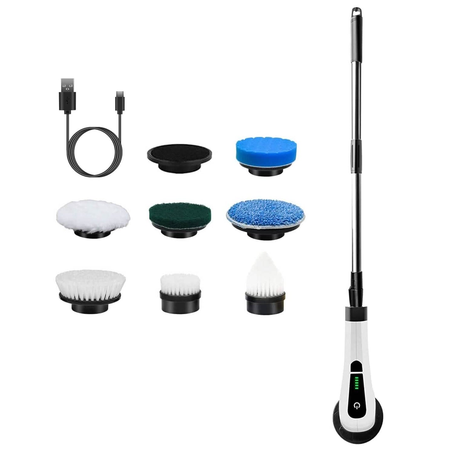 Rechargeable Electric Spin Scrubber 8 Brush Replaceable Heads 2 Speed DailySale