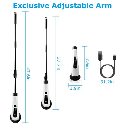 Rechargeable Electric Spin Scrubber 8 Brush Replaceable Heads 2 Speed DailySale