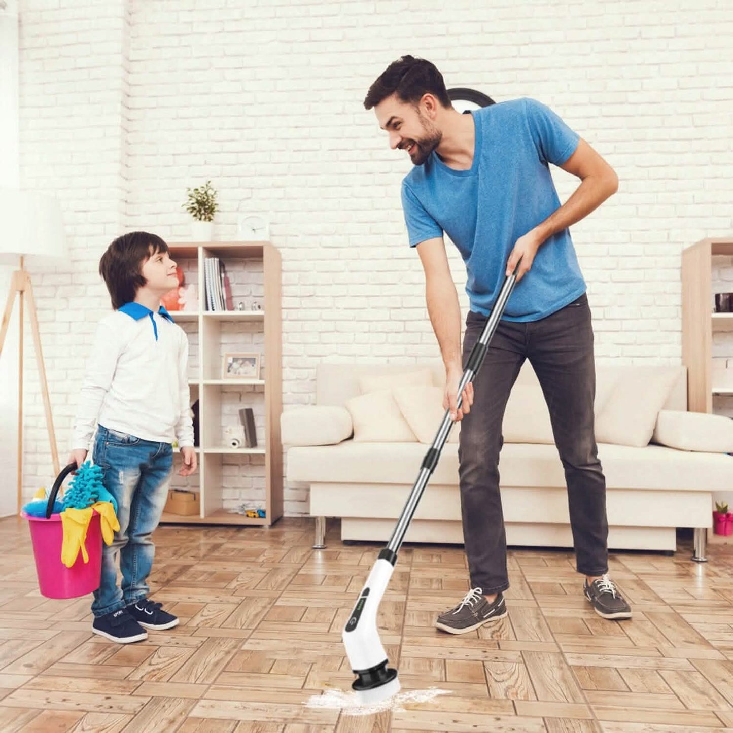 Rechargeable Electric Spin Scrubber 8 Brush Replaceable Heads 2 Speed DailySale