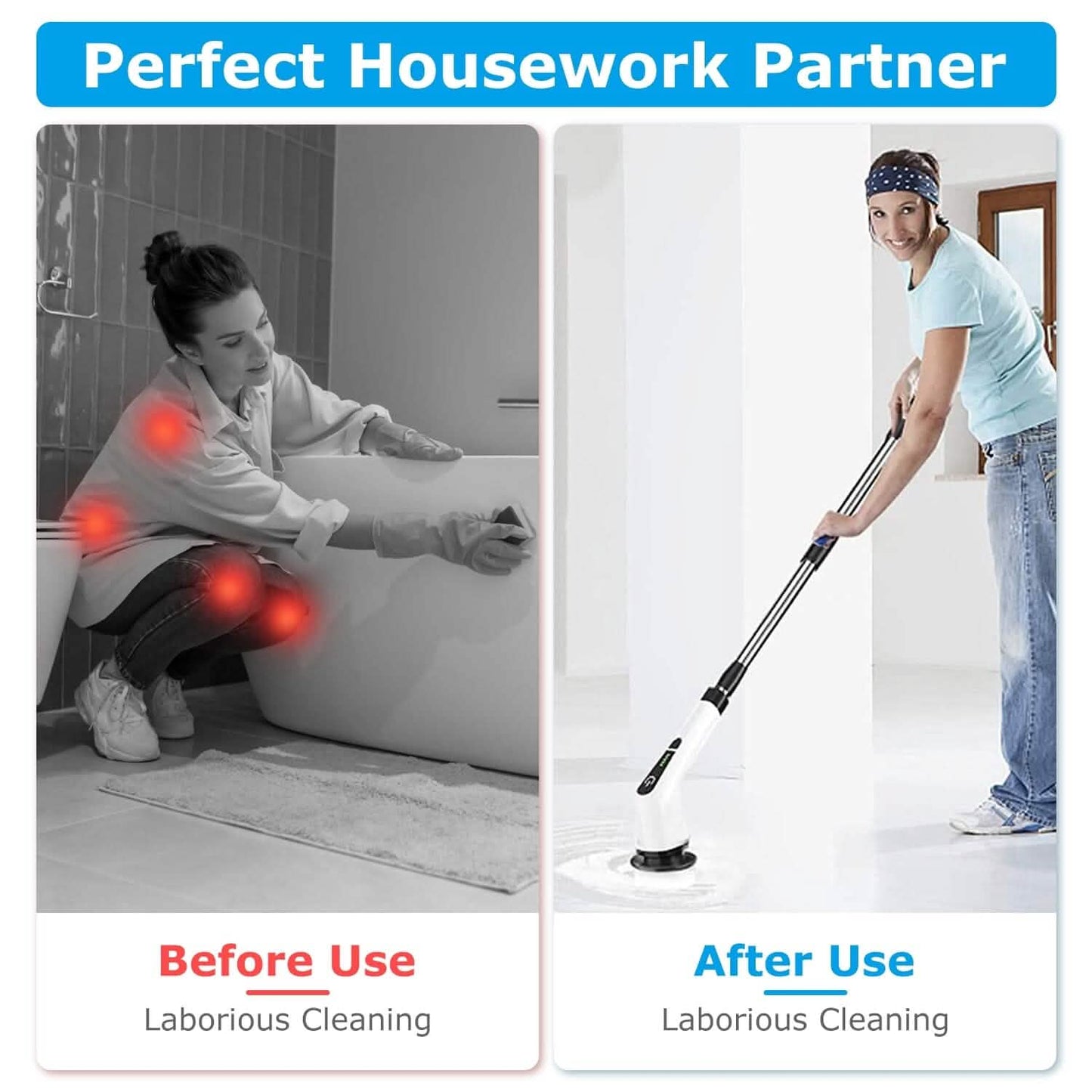 Rechargeable Electric Spin Scrubber 8 Brush Replaceable Heads 2 Speed DailySale
