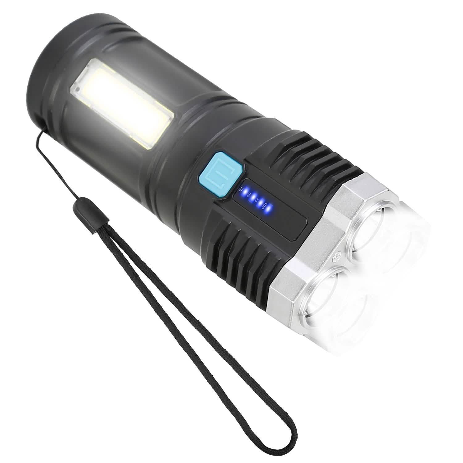 Rechargeable Flashlight LED Floodlight Torch with Strap Super Bright Flashlight DailySale