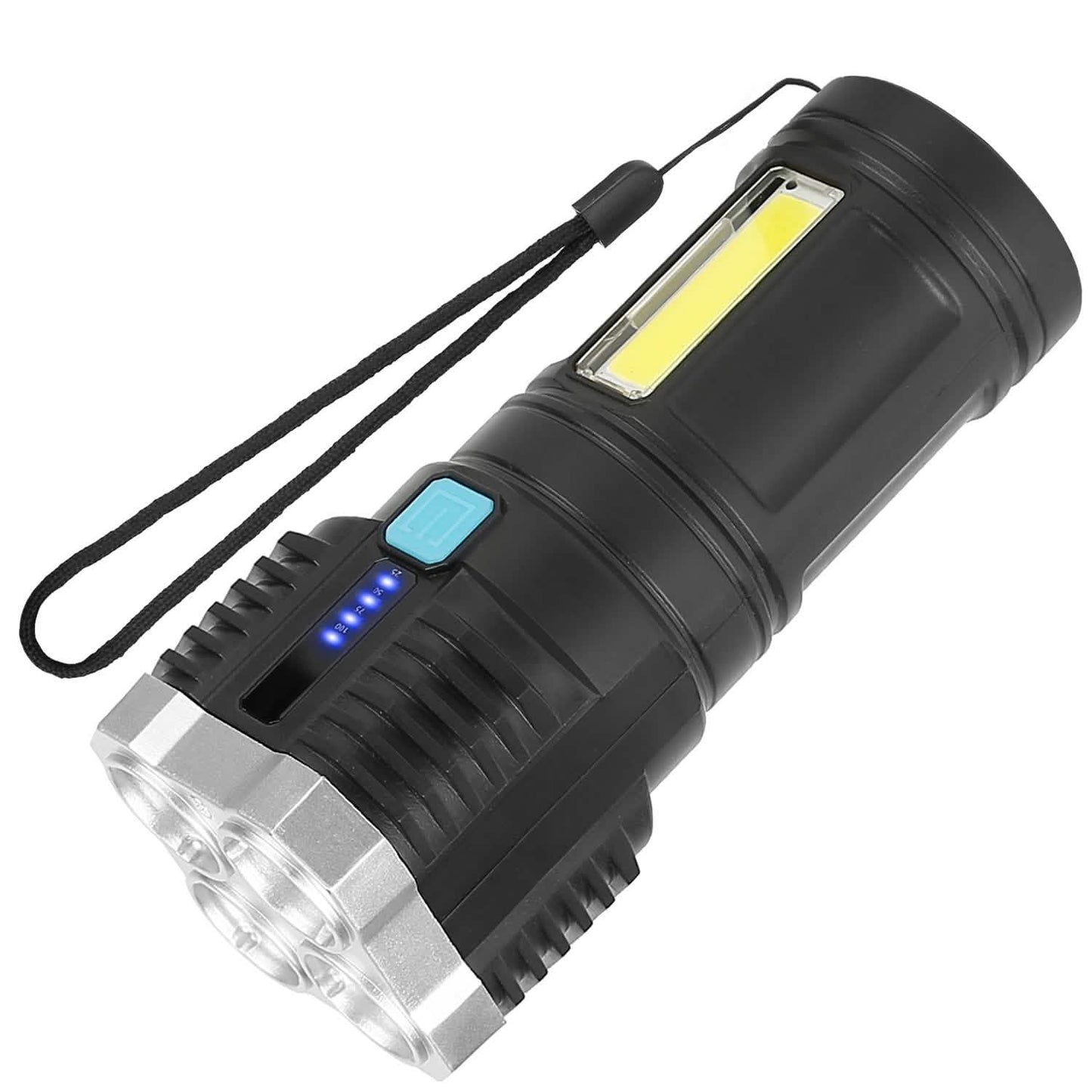Rechargeable Flashlight LED Floodlight Torch with Strap Super Bright Flashlight DailySale