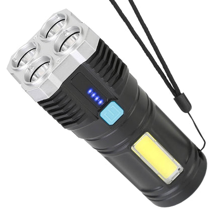 Rechargeable Flashlight LED Floodlight Torch with Strap Super Bright Flashlight DailySale