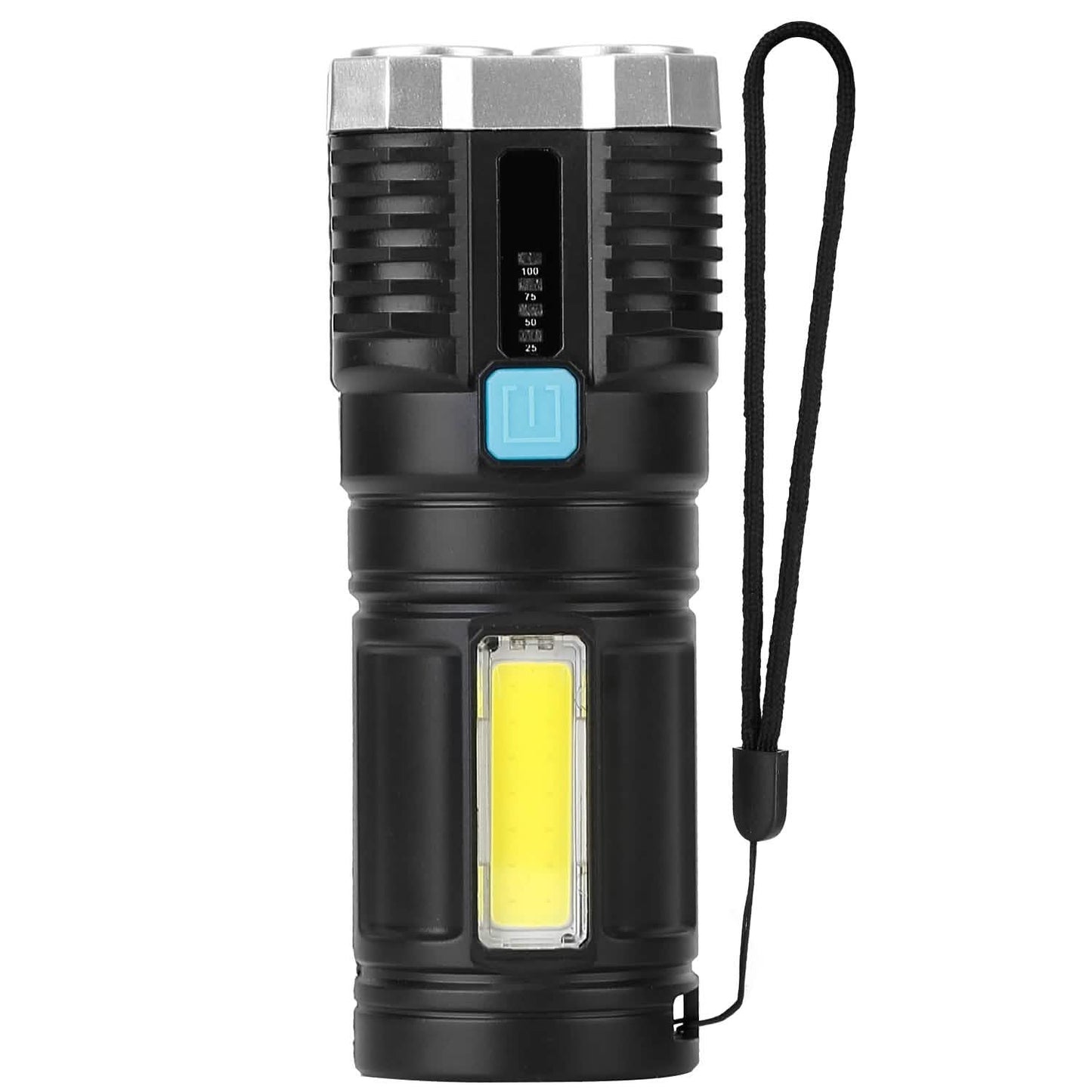 Rechargeable Flashlight LED Floodlight Torch with Strap Super Bright Flashlight DailySale